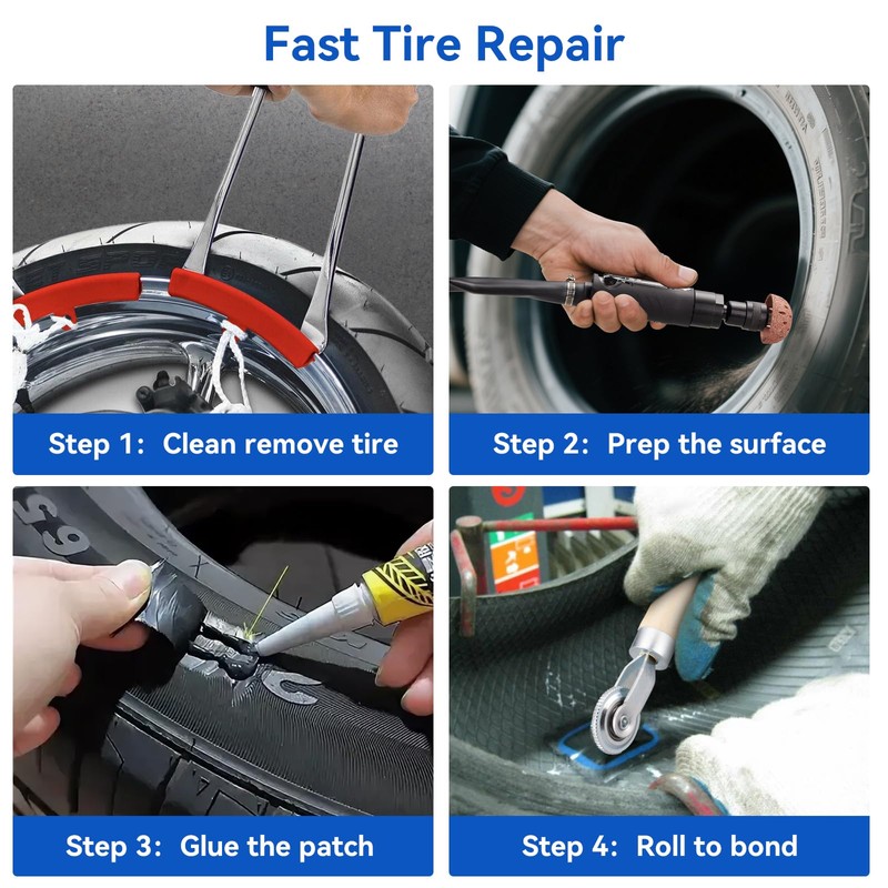 Air Tire Restoration Polish Patch Tools Kit Heavy Duty -