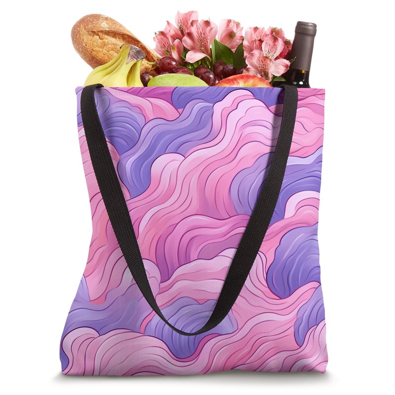 Abstract Pink Ocean Wave Tote Bag