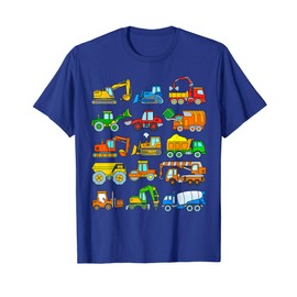 Digger Truck Boys Toddlers Kids Trucks Construction Vehicles T-Shirt