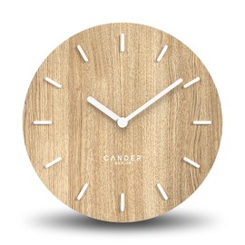 Cander Berlin MNU 2730 B Silent Wooden Wall Clock 30 cm Modern Oak Veneer without Ticking Noises Kitchen Living Room Analogue Vintage