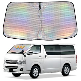 ZATOOTO FWQD100-HS Toyota Hiace 200 Series 200 Series Standard Body Windshield Sun Shade UV Reduction No Suction Cup Necessary Light Shielding Thermal Shade Sun Shade Heat Protection Car Overnight