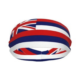Cute Hawaii State Flag Sweatbands Sports Headband for Men Women Flag Sweat Bands for Running, Gym, Yoga Cycling