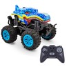 Family Smiles Kids Remote Control Toy Blue Dinosaur Monster Truck