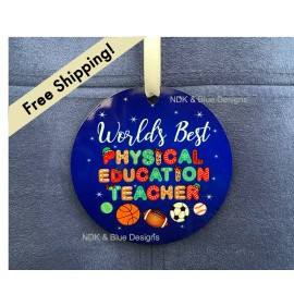 Unbranded World's Best Physical Education PE Teacher Christmas Ornament Gift