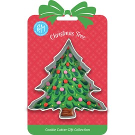 R&M Christmas Tree Cookie Cutter 3.5" - Stainless Steel - Gift Tag Carded