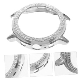 CHILDWEET Rhinestone Protective Case for Gen Hr Lightweight Watch Shell Double Row Elegant Watch Accessories for Against Dirt Scratches Silver