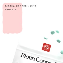 Fitness Health Biotin, Copper & Zinc Tablets - Promotes Healthy Hair, Skin & Nails - High Energy Production - Support Hormone Balance - Vegan Biotin Complex Supplements – (120 Tablets)