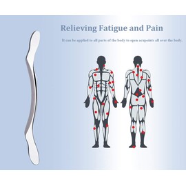 H-Brotaco Stainless Steel Gua Sha Scraping Massage Tool - Help Relieve Sore Muscles Great Soft Tissue Mobilization Tool (Long Bar)