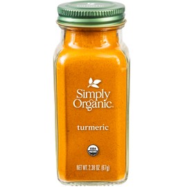 Simply Organic Ground Turmeric Root, 2.38 Ounce, Distinct Aroma, Ginger & Pepper-Like Flavor, Kosher, Non GMO (Pack of 3)
