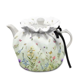 NETILGEN Teapot Warmer Tea Pot Cover Keep Tea Warm Insulation Teapot Cozies Machine Washable Kettle Cover Breakfast Warmer Home Decor, Green Floral