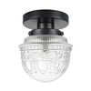 DSMJFU Black Semi Flush Mount Ceiling Light, Small Hallway Light