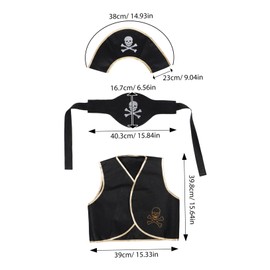 LIFKOME Pirate Costume Set Adult Pirate Hat Pirate Party Accessory Pirate Set for Men
