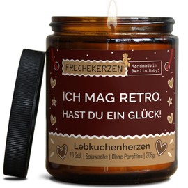 Lustige Deko Duftkerze mit Spruch zum Geburtstag | Handgemacht aus Sojawachs | In Geschenkbox | Nachhaltige Valentinsgeschenk Idee Freunde, Onkel, Tante, Kollegen, BFF |Lebkuchen