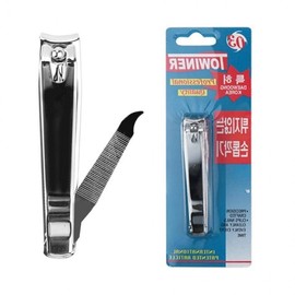 Large Splash-Proof Stainless Steel Fingernail & Toenail Clippers with File Clipper