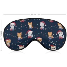 Soft Travel Sleep Eye Mask, Compact Lightweight Accessory for Travel and Daily Use - Christmas Cats Sleep Mask Eye