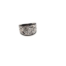 Silver Hawaiian Heirloom Hibiscus Tapered band ring
