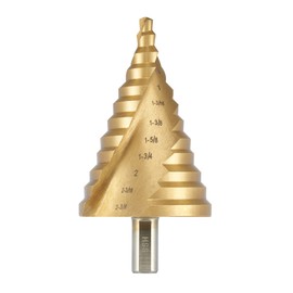 Anfrere Large Step Drill Bit, 1/4 to 2-3/8 inch High Speed Steel Drill Cone Bits for Sheet Metal Hole Drilling Cutting, Sprial Unibit Extra Large 2-3/8 inch