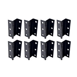 QCAA Three Fold Shutter Hinge, Half Surface for Shutter, Cabinet, Furniture, 2-1/2" x 1.2mm, Matte Black, Made in Taiwan, 8 Pack