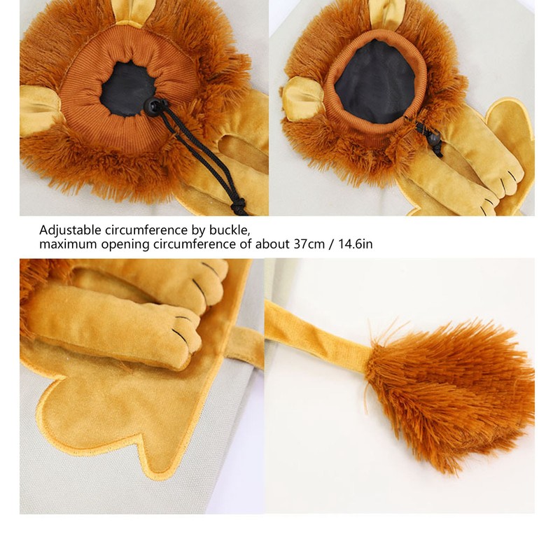 Pet Canvas Bag Cute Lion Shaped Multi Purpose Portable Pet