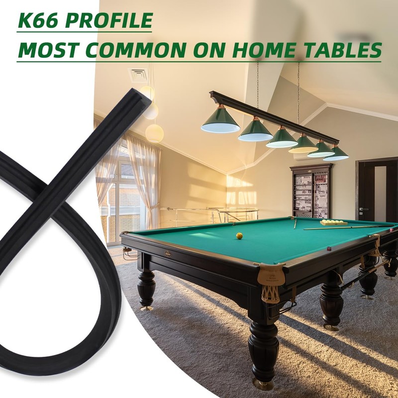 Scott Edward Billiards K66 Rubber Bumpers Pool Table Rail Cushions