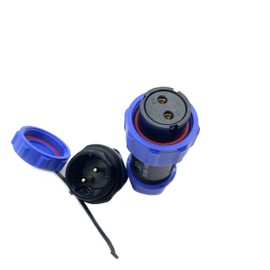 SP21 Series IP68 2 Pin Aviation Plug, Female and Female Bullet Plug with Nut Installation, Straight Waterproof Aviation Plug Used in Industry and Aviation