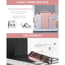 LOVEVOOK Travel Backpack for Women,35L Carry On Backpack Flight Approved with 3 Packing Cubes,TSA Personal Item Travel Bag Fits 15.6” Laptop,Weekender Hiking Business Luggage Daypack Pink Beige