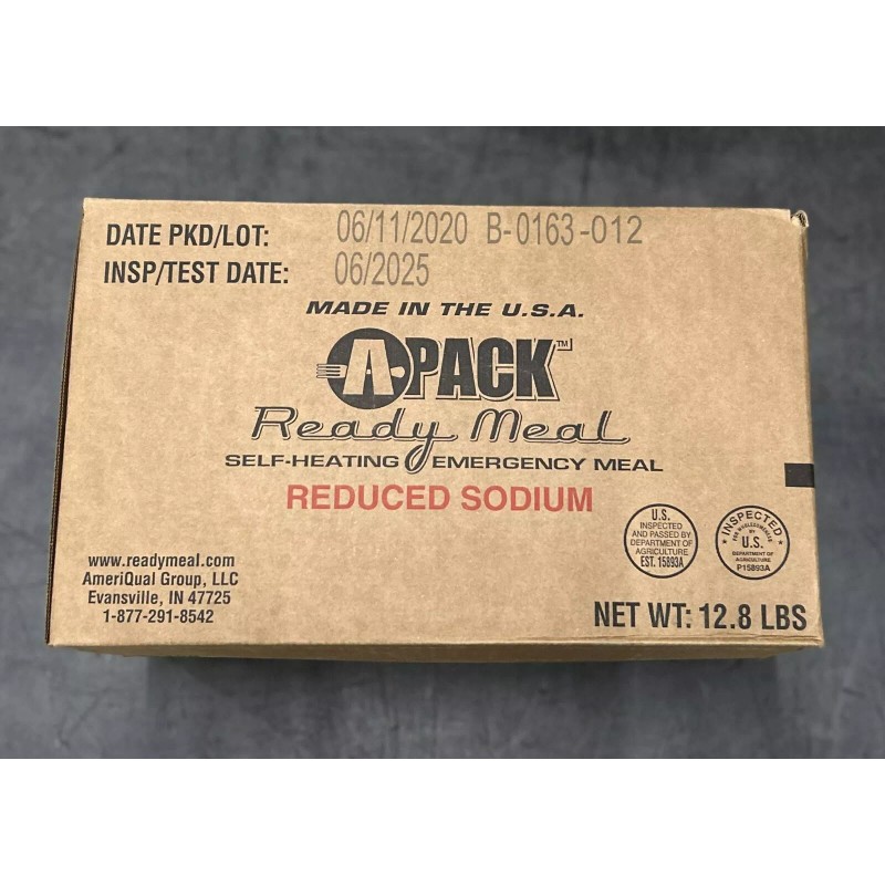 APACK MRE A-Pack Ready Meal Reduced Sodium Self-Heating Emergency Meal