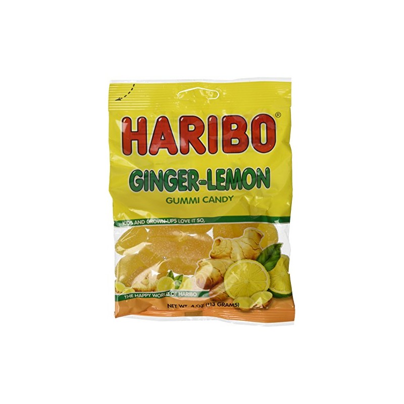 Haribo Ginger-lemon Gummi Candy 4 Oz each (pack of 3)
