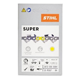 Genuine OEM 25" Chainsaw Chain 0.375" Pitch (3/8"), 0.050" Gauge, 84 Drive Link, Rapid Super Square Full Skip (33RSLF 84) Fits STIHL MS362, MS400, MS441, MS461, MS462 Chainsaws 3672-005-0084