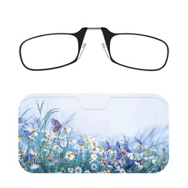 ThinOptics Universal Pod Case + Rectangular Reading Glasses, Wildflower Haze, 56 mm + 1