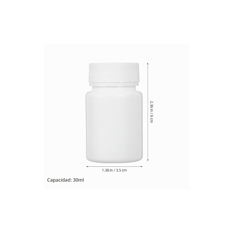 Healvian Pastillero 50 Frascos De Pastillas De Plástico Vacíos Con