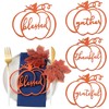 12 Pieces Thanksgiving Pumpkin Tabletop Wood Cutouts with Thankful Grateful