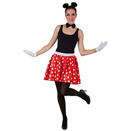 Multi-Purpose Carnival Costume Skirt, Red with White Polka Dots, 38/40, red
