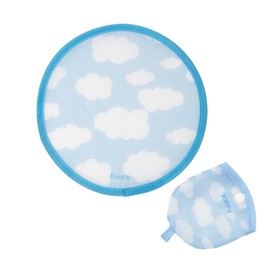 Fisura Foldable Round Hand Fan Clouds, Original Foldable Hand Fan, Blue and White, Pack of 5, 20 cm, Clouds, Pack of 5, One Size