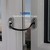 XFORT Locking Cockspur Window Handle Installation Kit in Satin Chrome,