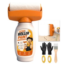 White Paint, White Wall Paint & Touch Up Paint for Walls, 17.64oz Built-in Roller Water-Based Low Odor Interior Paint, Ceiling Paint for Walls & Baseboards, Drywall Repair Kit Covers Stains