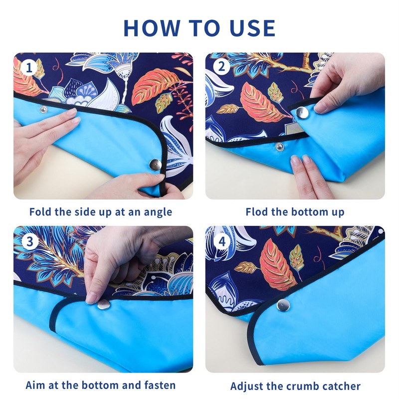 varlldibao 3 pack Adult Bibs for Women, Waterproof Adult Bibs