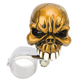 Steering Wheel Spinner Knob Skull Shape Universal Power Handle for Cars Trucks Tractors BoatsYellow