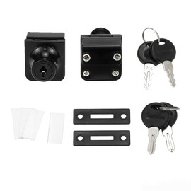 LC LICTOP Showcase Lock Zinc Alloy No Drill Glass Door Lock Single Door Lock with Keys (407- Key Different) 2 Set