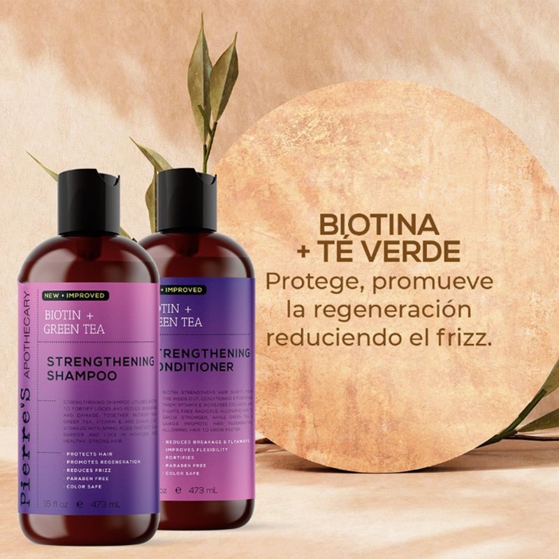 Pierres Apothecary PA Strengthening Shampoo Biotin Green Tea 473 ml