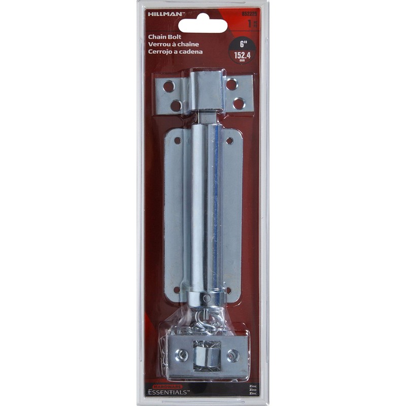 Hillman 852225 Zinc-Plated Chain Bolt 6-Inch