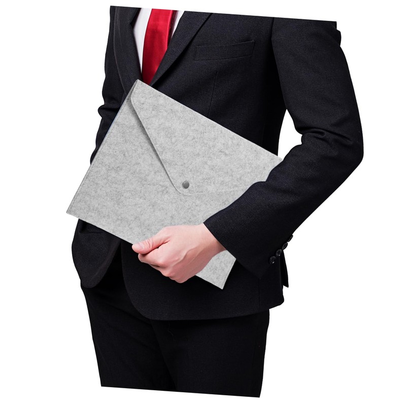 Ciieeo Felt Document Carrier Bag Button Closure Lightweight File Folder