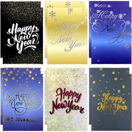 FANCY LAND Happy New Year Cards with Envelopes 12 Holiday Greeting Cards Blank Inside