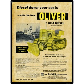 1958 Oliver Tractors NEW Metal Sign: LARGE SIZE - OC-4 Diesel Crawler Tractor
