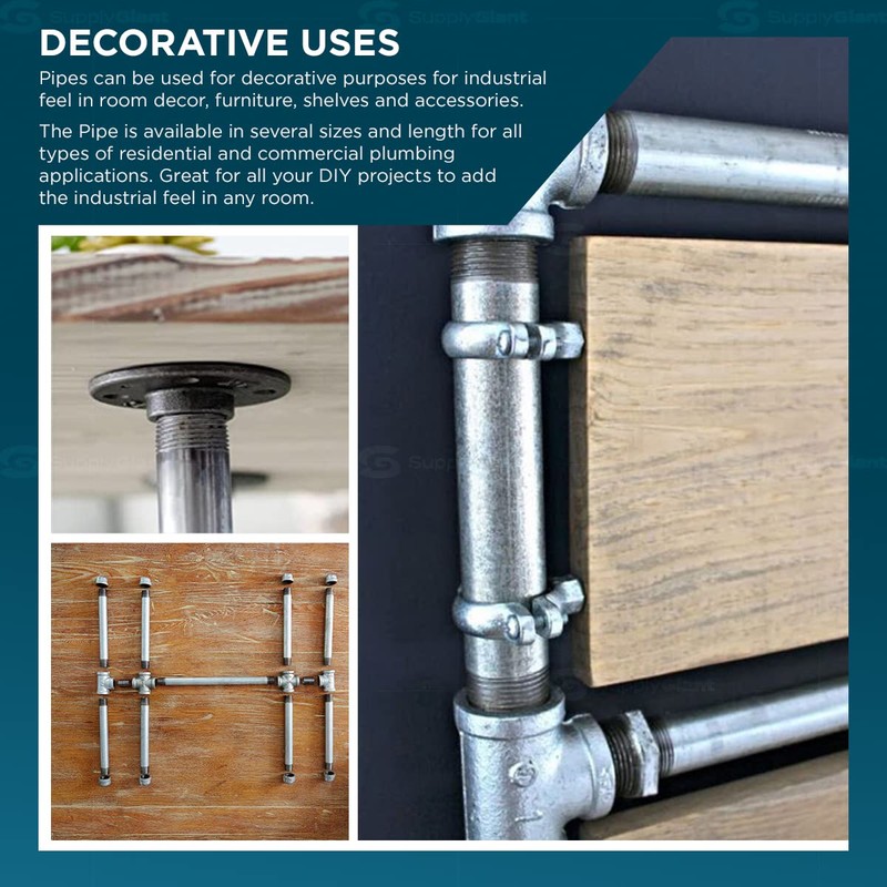 Supply Giant OQHM1150 Nipple Pipe 1-1/4" x 5" Galvanized