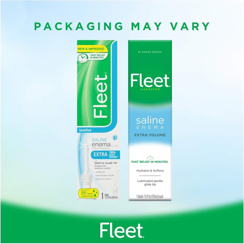 Fleet Laxative Saline Extra Enema for Adult Constipation, 7.8 fl