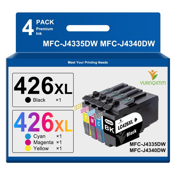 YUANQIMM LC426XL LC 426XL Ink Cartridges Compatible with Brother LC426XL