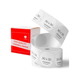 Phomemo - Etiquetas adhesivas redondas de 1.2 pulgadas, etiquetas adhesivas de círculo blanco compatibles con Phomemo M110/M110S/M120/M200/M220, multiusos para negocios, cocina, oficina, estudio (200 etiquetas/1 rollo)