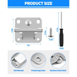 Cooler Stainless Steel Hinge Replacement for Coleman, Camping Coolers Accessories Compatible with Ice Chest Stainless Steel Hinges Replacement 5235 5250 5286b 6262 6270 (4 Silver)