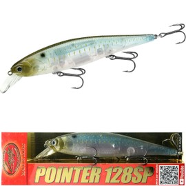 LUCKY CRAFT Pointer 128SP, Freshwater Lake Bass Fishing Lure, Jerkbait, Suspending, Fishing Gear, Fishing Accessories, Fishing Tackle (338 Live Ghost Minnow)